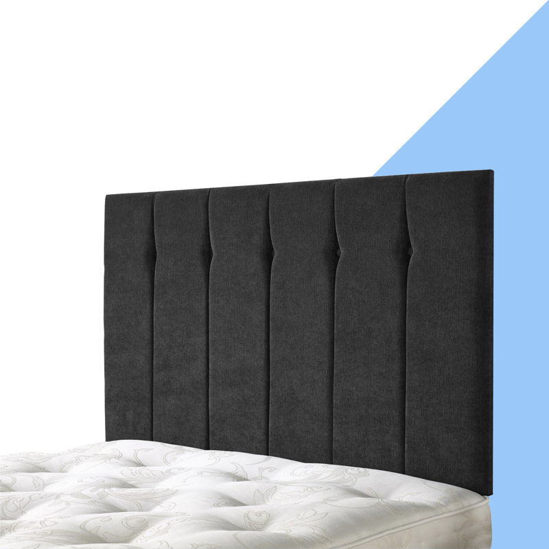 Pihu Upholstered Headboard, Charcoal, Double (4'6")