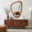 Miroir mural irrégulier décoratif 20 po x 30 po avec cadre en bois de noyer noir massif pour le vestibule, la salle de bain et la chambre à coucher | Idée de cadeau-1992705534-1992705535