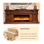 Meuble télé 70 po avec lumière de style européen luxueux, option bicolore blanc / brun, foyer en bois de chêne massif avec fonction de chauffage à flamme simulée-129164457