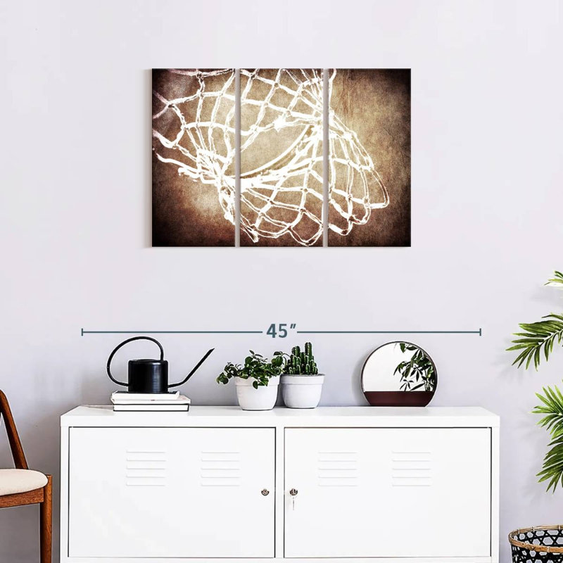 «Basketball Net» sur toile, par 3 pièces par S, H 33 po x l 20 po x P 1,25 po
