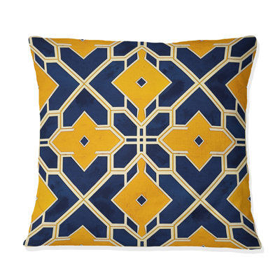 Coussin moderne bleu Modern Trellis III