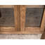 Console Olum 73 pouces, portes en verre, 2 niveaux, bois massif brun