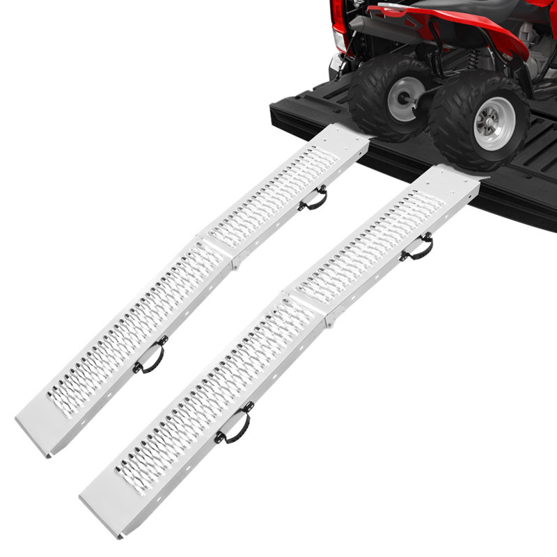 Rampes en aluminium, 1000 lb, 2 pièces de rampes robustes avec surface de rampe plus large, rampe de chargement stable universelle avec poignées, adaptée pour VTT, UTV, moto, vélo électrique, etc.