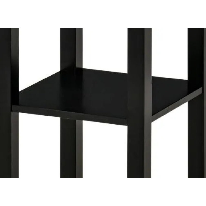 Table de bout noire à 2 niveaux avec tiroir et tablette ouverte, table d'appoint mince pour le couloir du salon