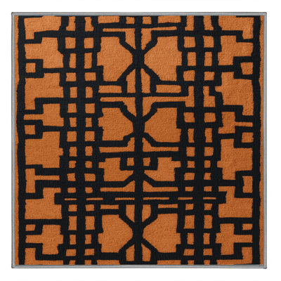 Tapis gris en treillis lavable à la machine