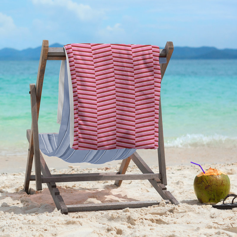 Beach Towel, Pink/Red, Microfiber