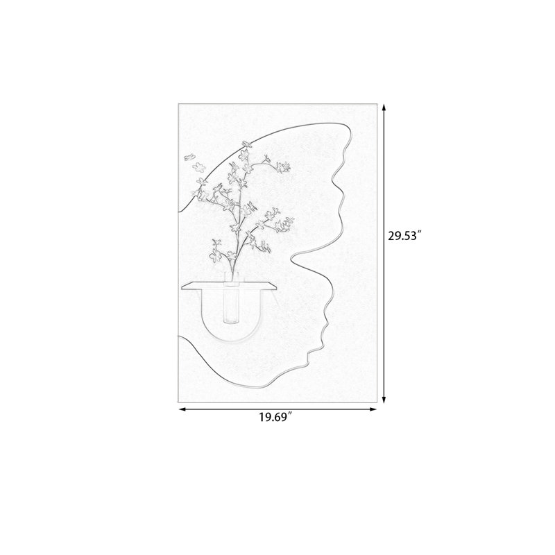 Art mural rectangulaire noir et blanc en cristal, H 29,53 po x l 19,69 po