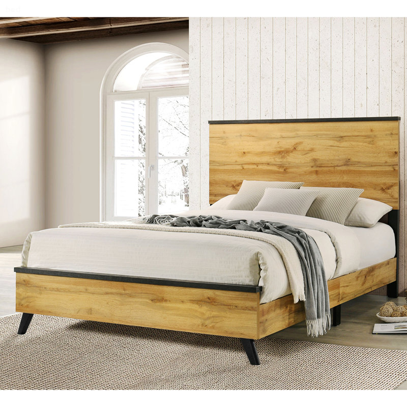Natural Pine Panel Bed