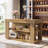 55" W Bar Table with 2 Storage Shelves, Rectangular Pub Table for Home Bar