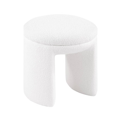 18.4" W Contemporary Stool, Beige