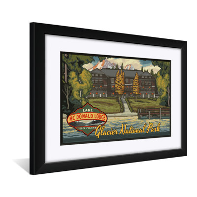Lake McDonald Lodge Glacier National Park Professionally Framed & Matted Art Print - by Paul A. Lanquist
