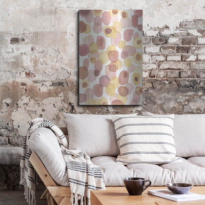  'Toggle Pink Yellow' by Cheryl Warrick Metal Wall Art, 24" x 36"