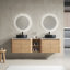 Meuble-lavabo double 72 po avec plateau en pierre reconstituée 72 po