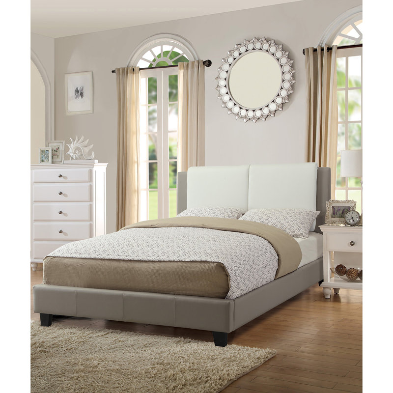 Ensemble de lit pour très grand lit Modern Eastern - tête de lit tapissier bicolore avec pieds en plastique, Très grand lit