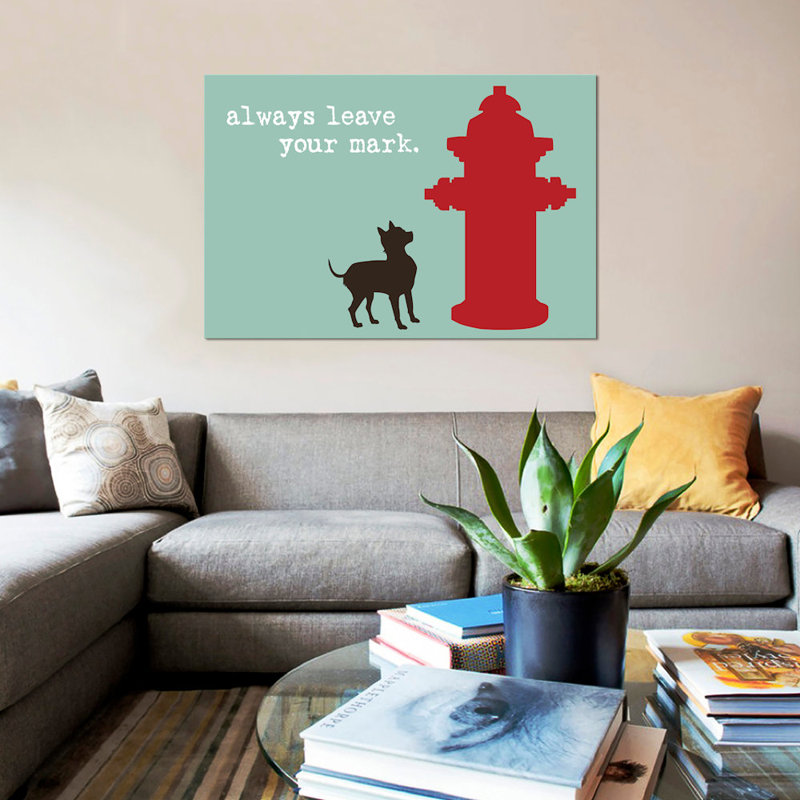 « leave your mark », impression sur toile, H 18 po x l 26 po x P 1,5 po, Toile avec cadre noir, Pas de tapis
