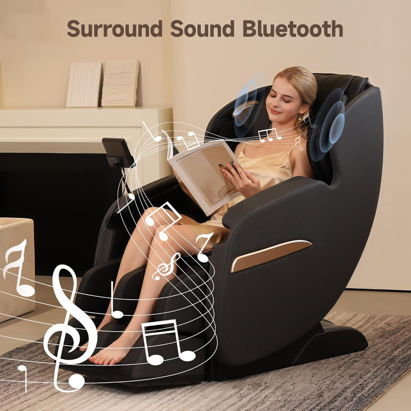 Fauteuil de massage complet FAVOR-03 SL-Track Zero Gravity, 8 modes automatiques, écran ACL, diffusion vocale, verrouillage enfant et bouton de pause, noir