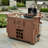  60.2'' Rustic Outdoor Kitchen Island With Wheels, Solid Fir Wood & Stainless Steel Top-124945278