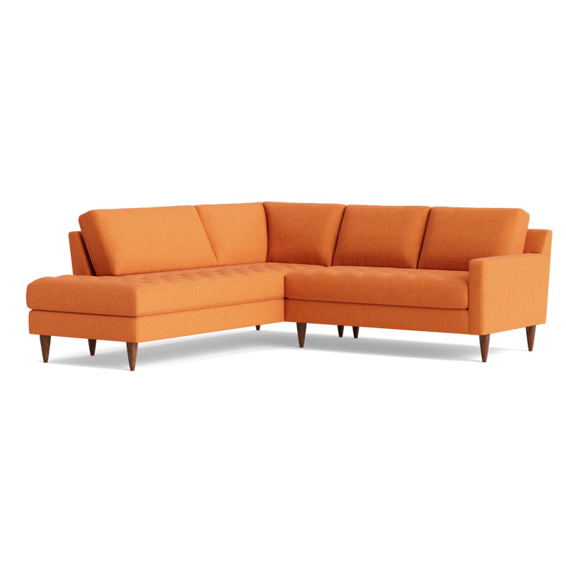 MCM Sectional, Left Hand Facing, Performance Weave - Carrot