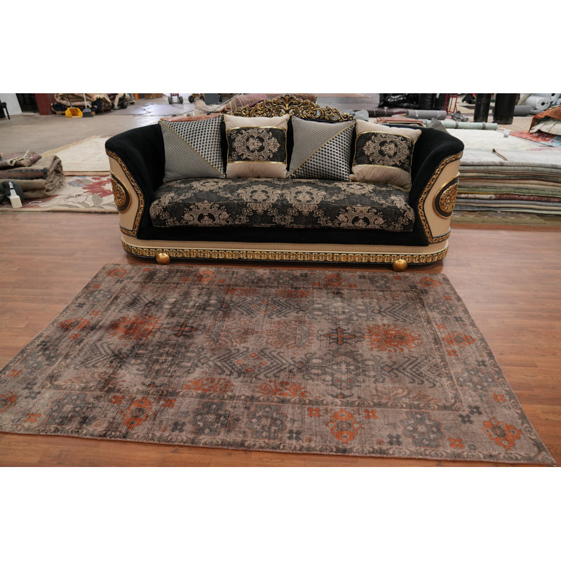 Tapis géométrique transitionnel Oushak 5 x 8