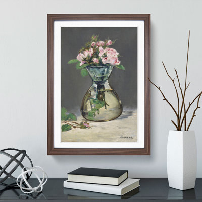 Moss Roses in a Vase by Edouard Manet - Picture Frame Graphic Art