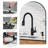 LED Kitchen Faucet with Soap Dispenser and Pull Down Sprayer
