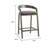 Cid Lenn Counter Stool Chair Set Of 2, Gray Fabric, Curved Brown Rubberwood