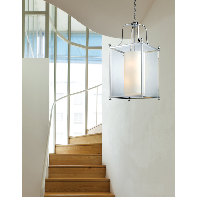 Luminaire suspendu carré 8 lumières Cullum, H 43,5 po x l 18,5 po / chrome