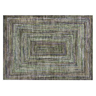Machine Washable Indoor/Outdoor Xhevrie ACN1725 Olive Rug