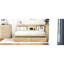 Lit de jour simple en bois avec tiroirs de rangement, chargeurs et armoires-2095082145