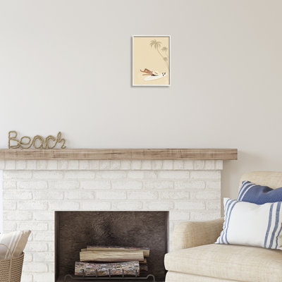 «Au-482-Giclee Beige Summer Sunbathing Girl» par Birch & Ink, impression