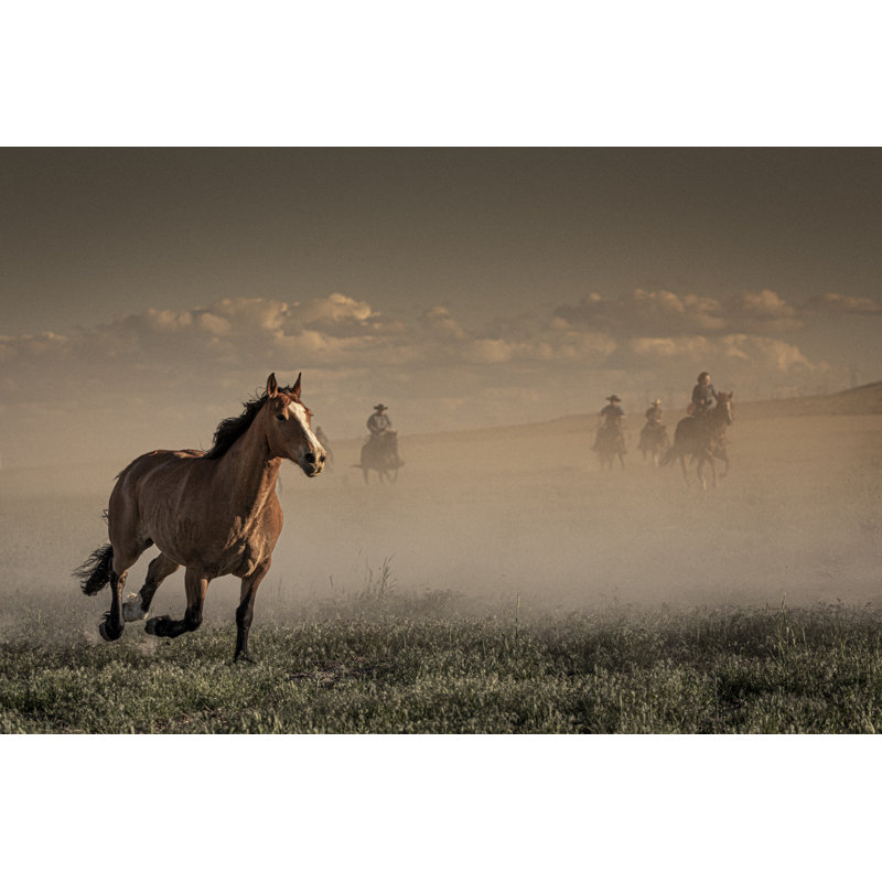 Horse Running by Instants - Wrapped Canvas Print, 30cm H x 46cm W