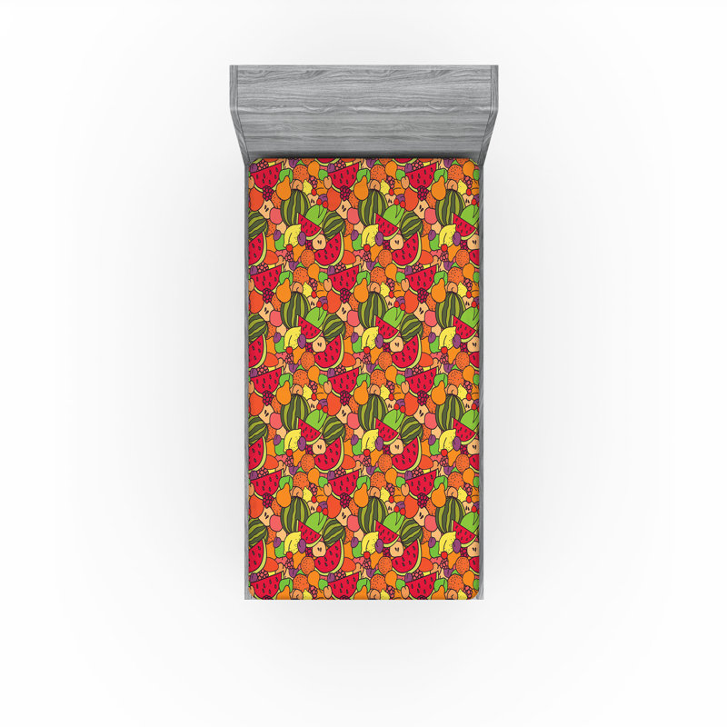 Multicolore Ambesonne, Drap-housse pour lit simple