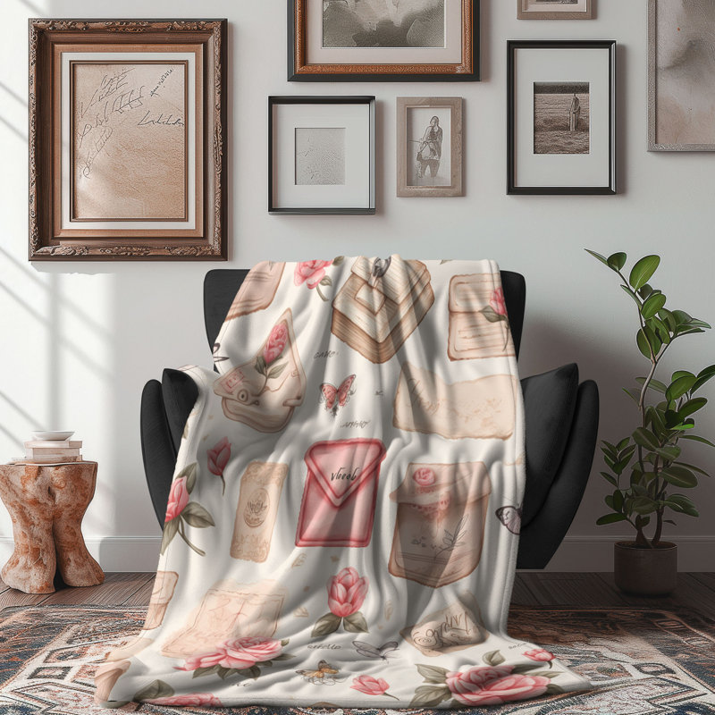 Vintage chic - couverture de qualité supérieure 1 pièce, L 50 po x L 60 po