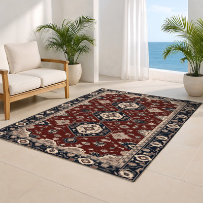 Tapis d'intérieur et d'extérieur noir Persian