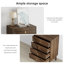 Commode 4 tiroirs avec devant texturé et boutons dorés Omparsad