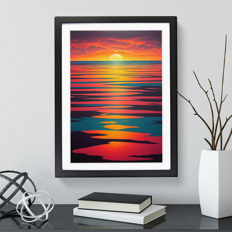 Evocative Sunset - Framed Print, Black, 64cm H x 46cm W