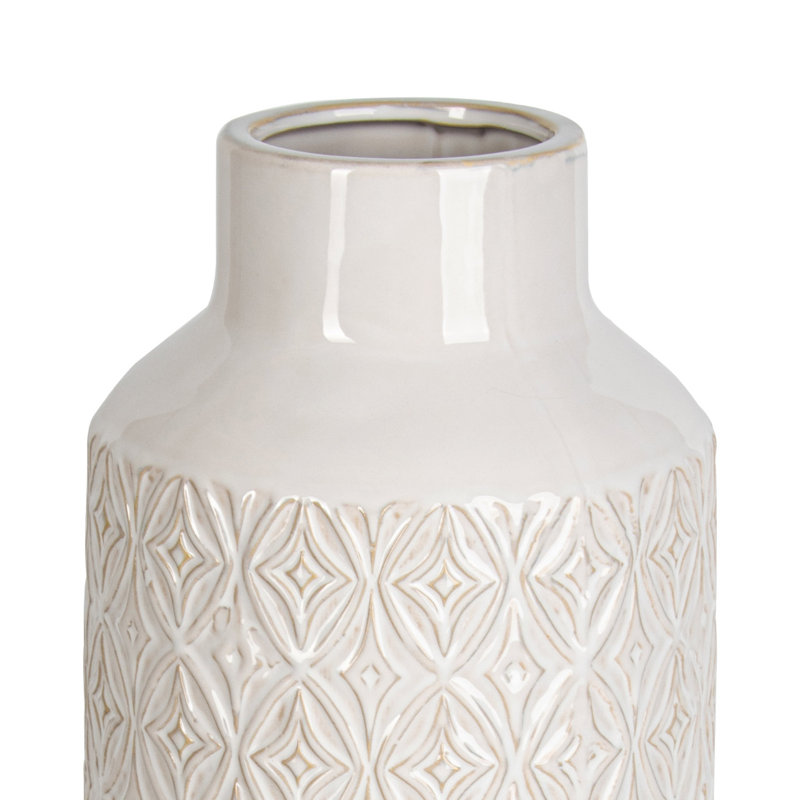 Harmie Handmade Ceramic Floor Vase for Living Room Decoration, Modern White Table Vase Home Decor, 61cm H x 20cm W x 20cm D