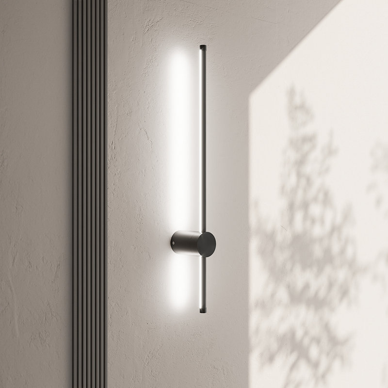 60cm Aluminium LED Flush Mounted Sconce, 6500K, Black