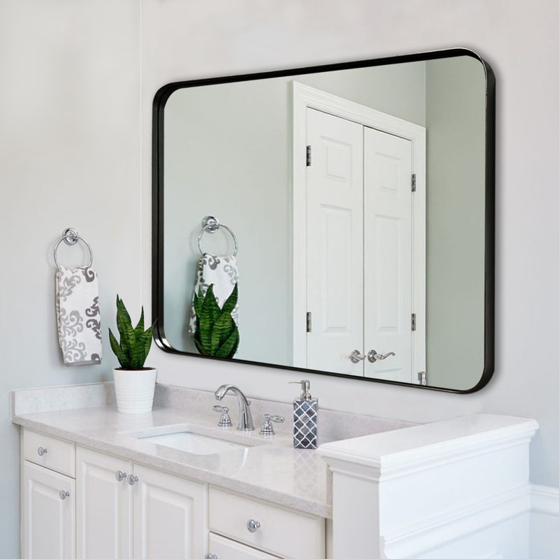 Miroir d'appoint Eitzen, Noir, 40 po x 30 po