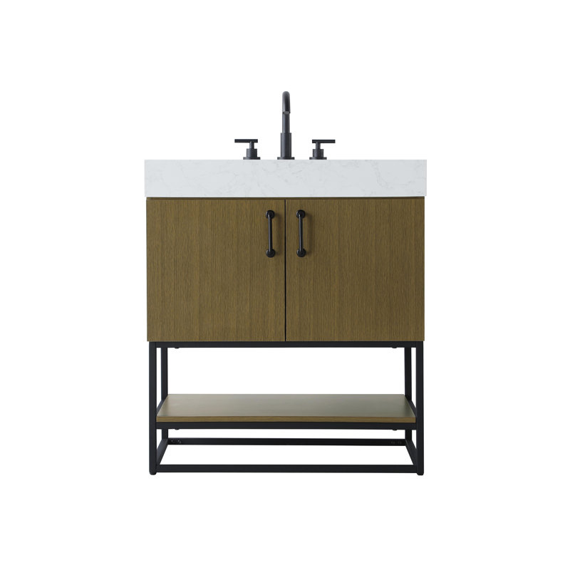 30 inch Single Bathroom Vanity, Chestnut Brown