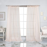 100% Pure Linen Lightweight Voile Sheer Tie Top Curtain (Single Panel)