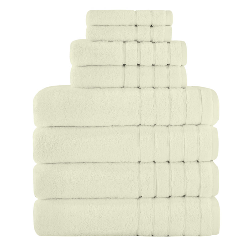 Abeer Luxury Turkish Cotton Towel Set - Soft, Absorbent, and Durable - Ideal for Bathroom, Spa, and Everyday Use - Set of 8