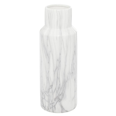 Vase de table intérieur / extérieur blanc en céramique 15 "Wintour
