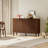 55" Sideboard Buffet Cabinet Fluted Door with 2 Adjustable Shelves & Solid Wood Leg Credenza Accent Cabinet For Living Room Entryway Dining Room-195232180-195232181