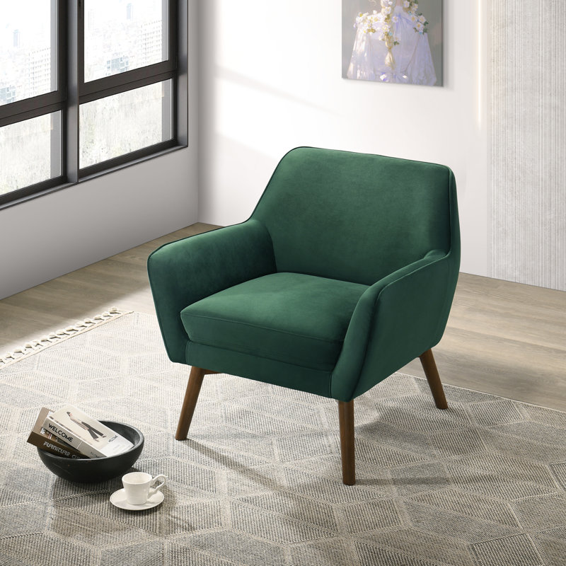 Fauteuil Ahrens, Velours vert forêt