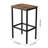 Set of 2 Square Wooden Top Bar Stools with Footrest