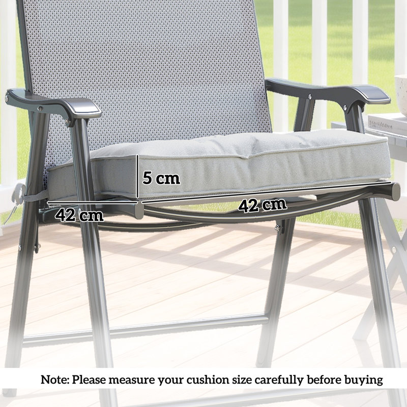 Outdoor Seat Cushion Set, Light Grey