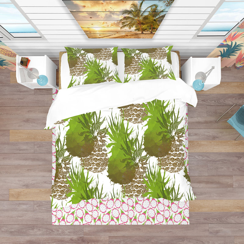 Ensemble de housse de couette tropical, Housse de couette très grand + 2 taies décoratives