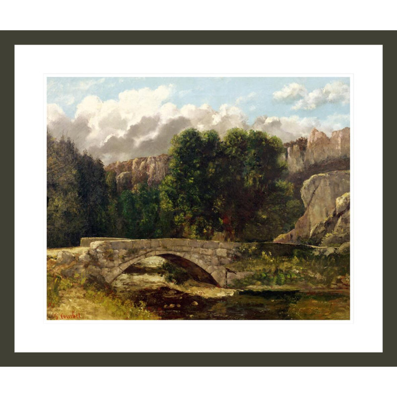 Le Pont de Fleurie, Suisse, Gustave Courbet, impression giclée encadrée, H 23,5 po x l 27,72 po