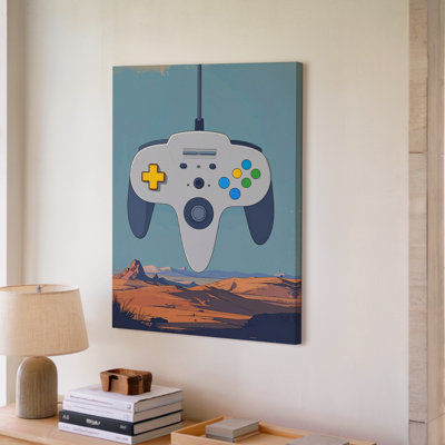 Console de jeu de console de jeu vidéo minimaliste de console de jeu 64 de certaines formes d'art en direct prêt à accrocher
